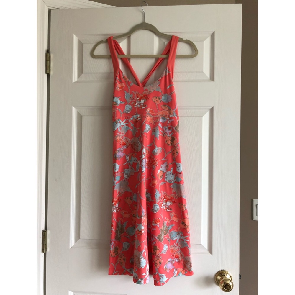 Patagonia Coral Dress with Floral Pattern- Medium